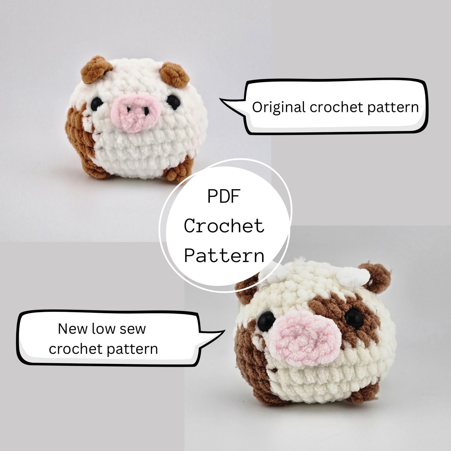 Cow Low Sew Crochet Pattern - Camila the Cow