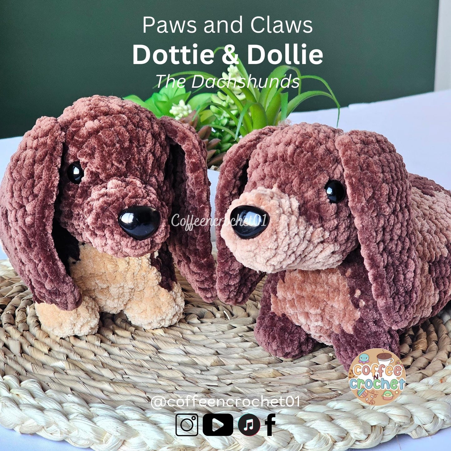 2 in 1 Dachshunds Crochet Patterns