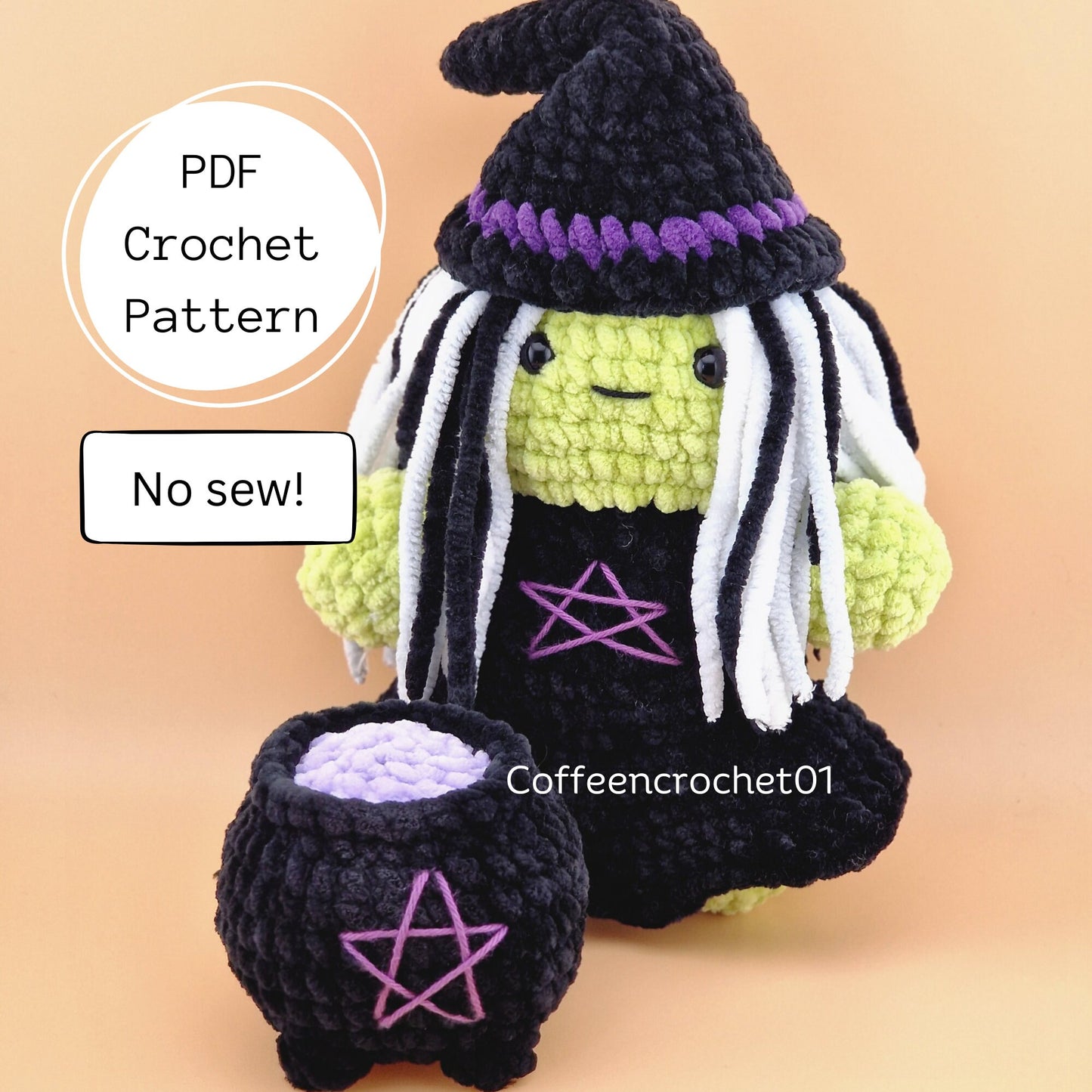 Witch No Sew Crochet Pattern - Willow the Witch