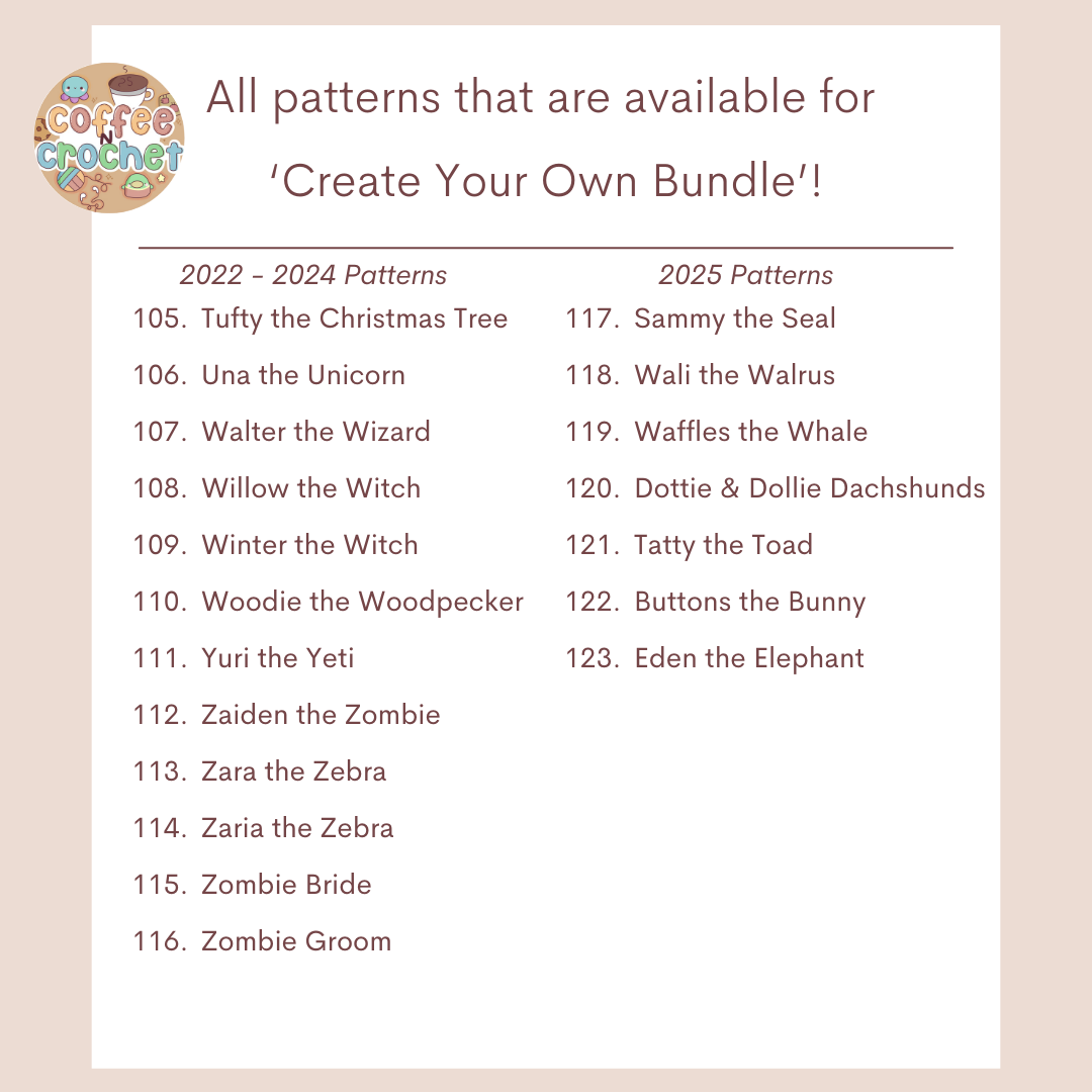 Create Your Own 8 Crochet Pattern Pack Bundle