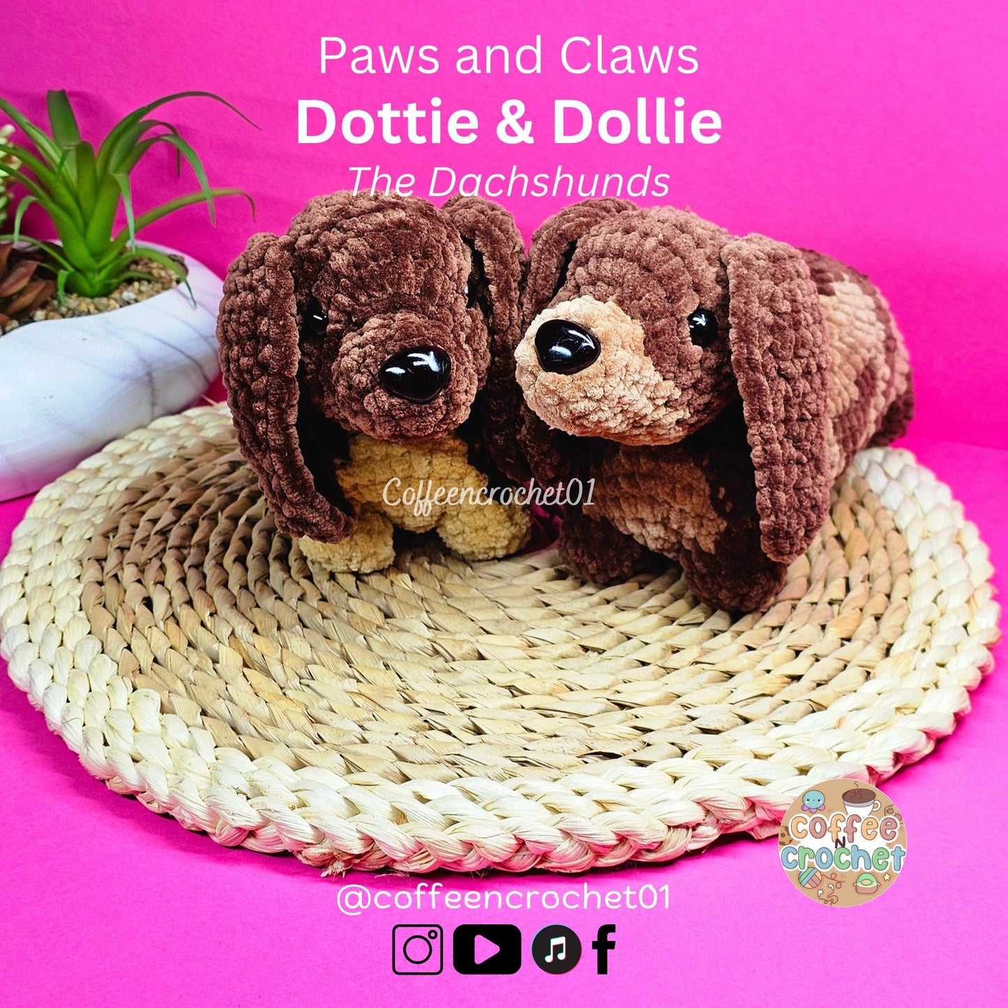 2 in 1 Dachshunds Crochet Patterns