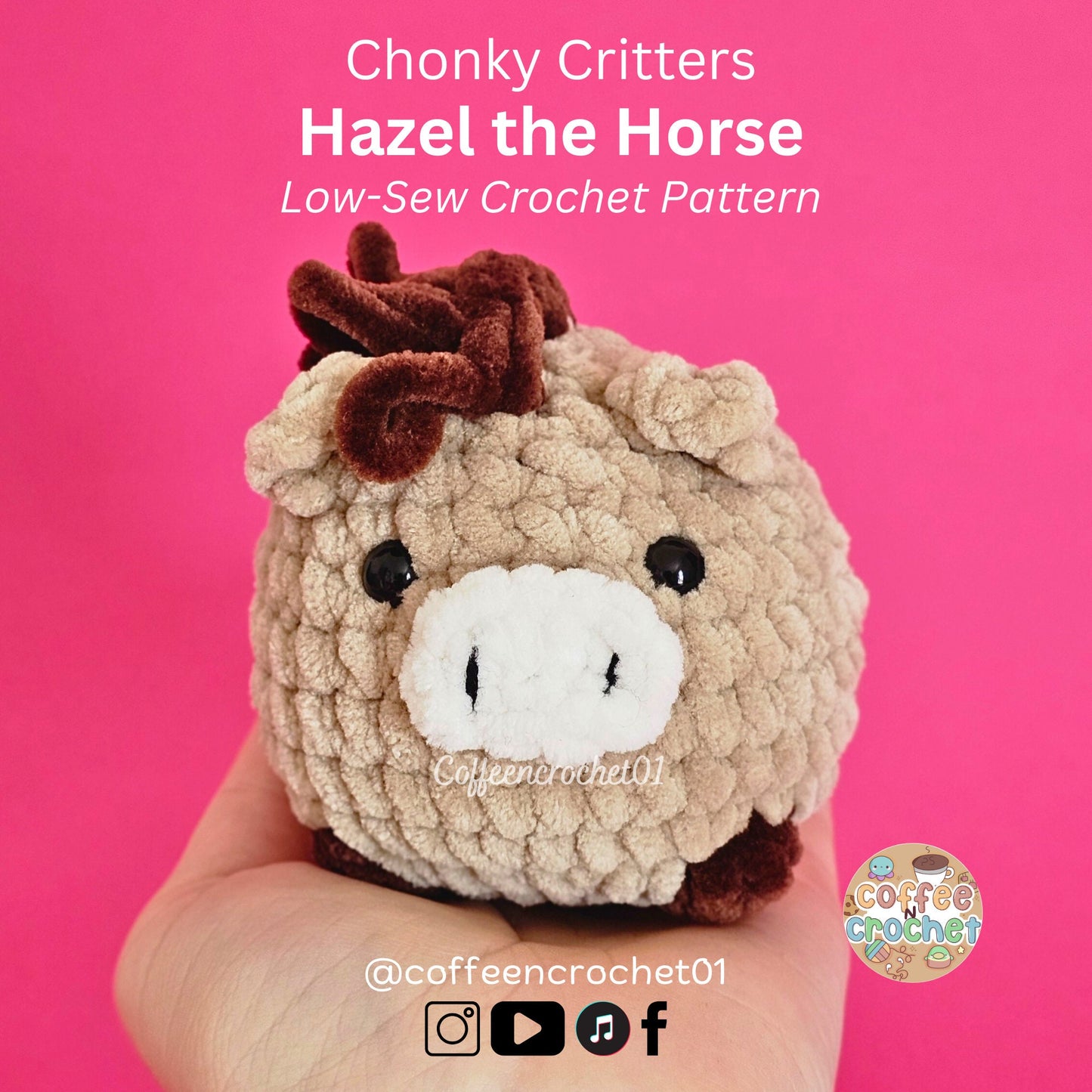 Horse Low Sew Crochet Pattern - Hazel the Horse