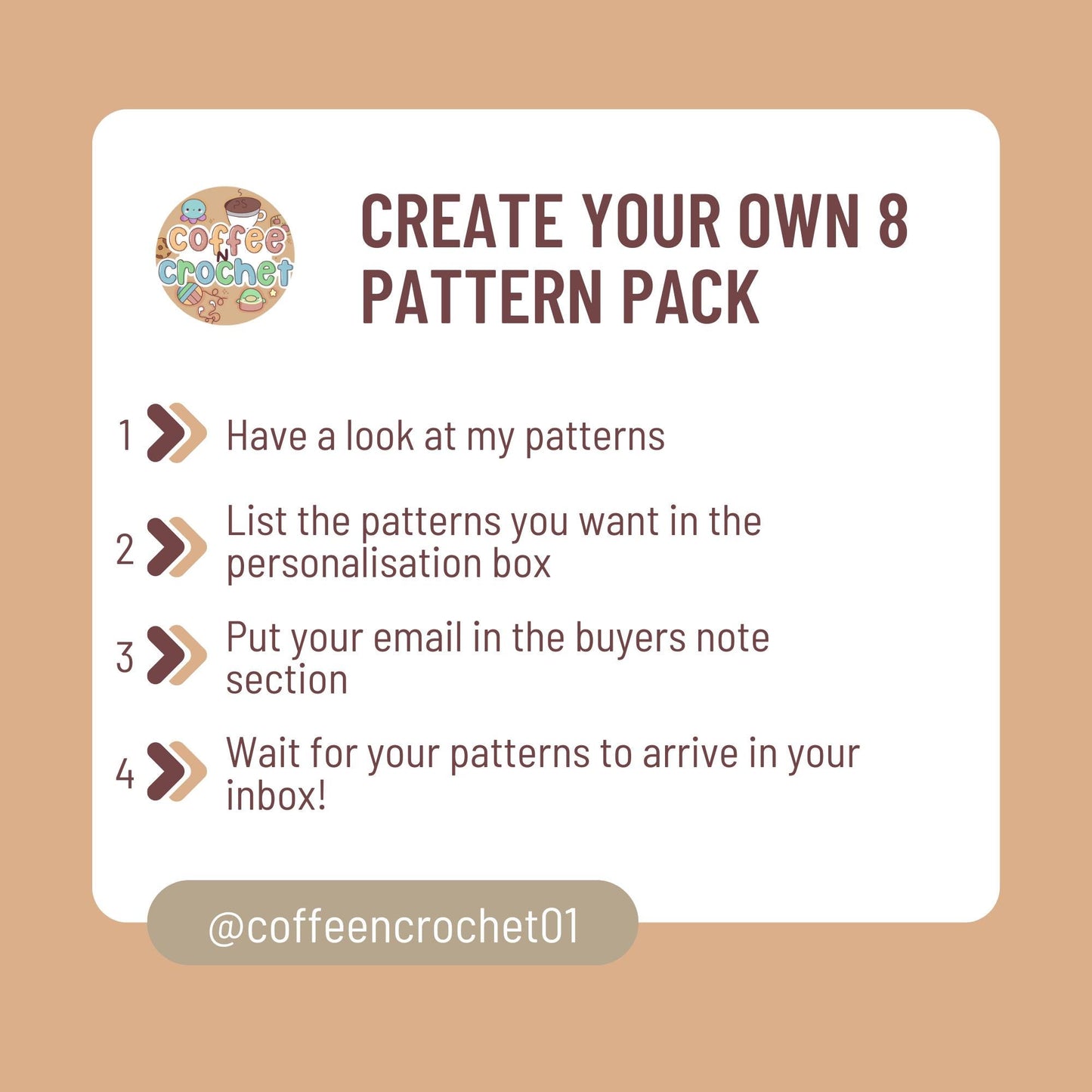Create Your Own 8 Crochet Pattern Pack Bundle