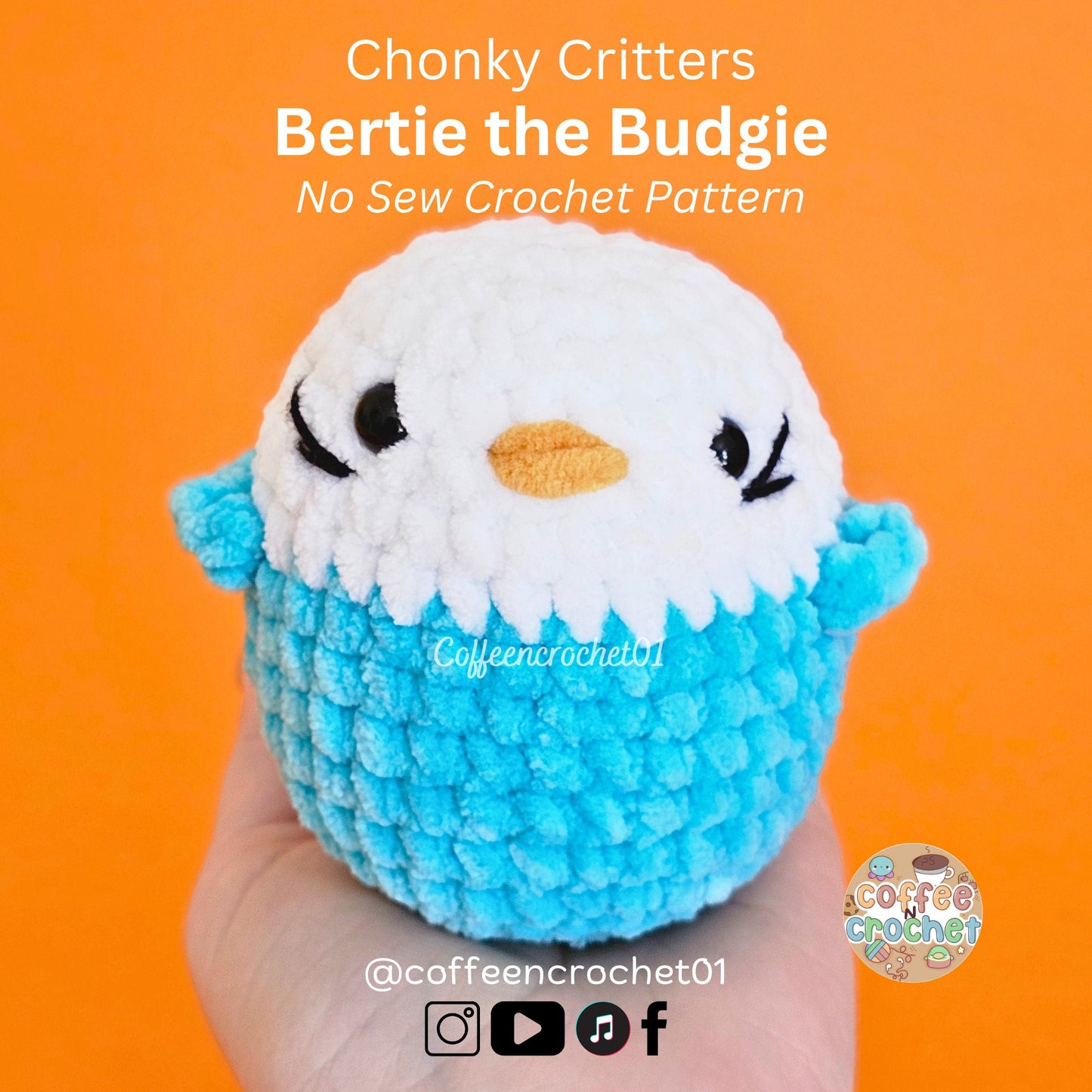 Budgie No Sew Crochet Pattern - Bertie the Budgie