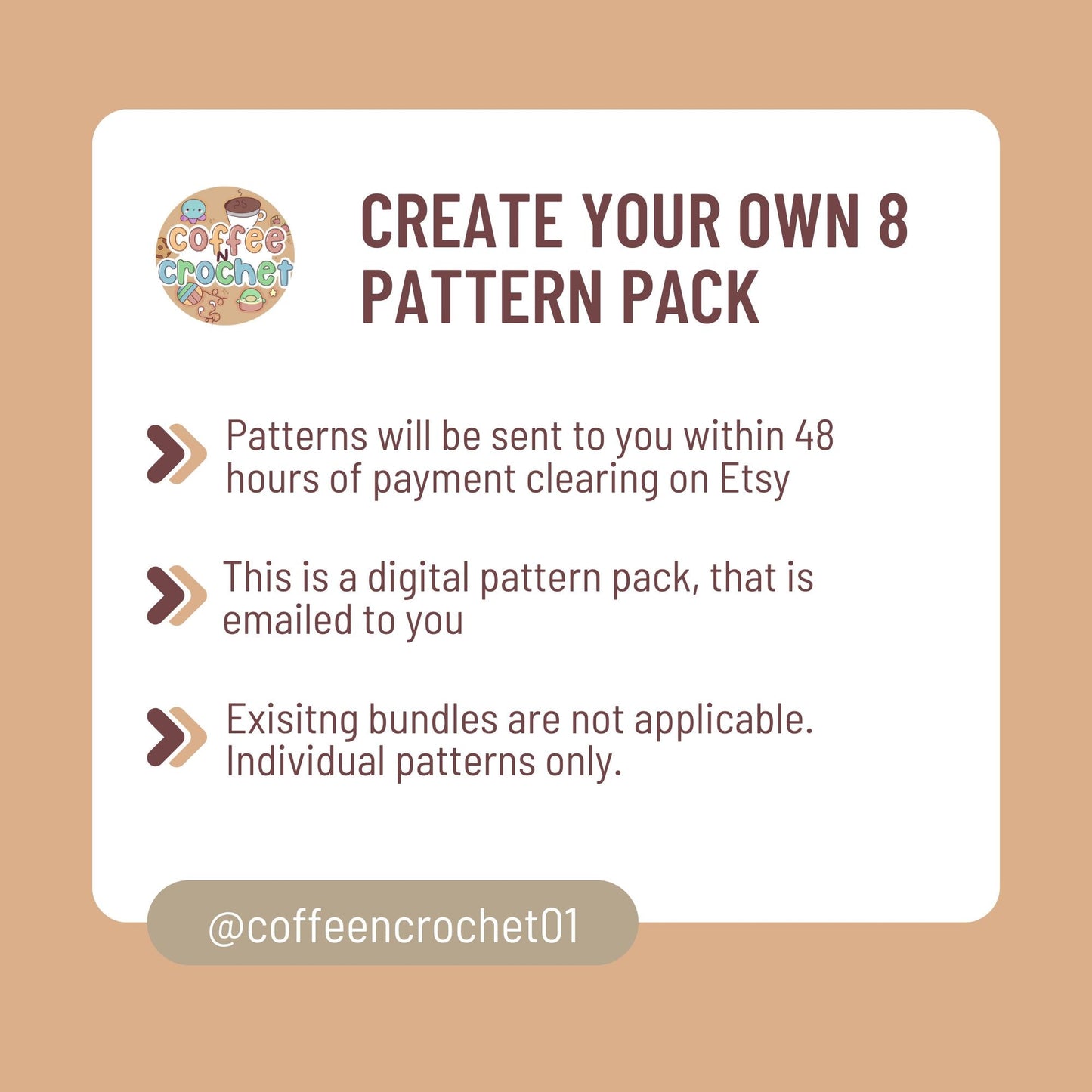 Create Your Own 8 Crochet Pattern Pack Bundle