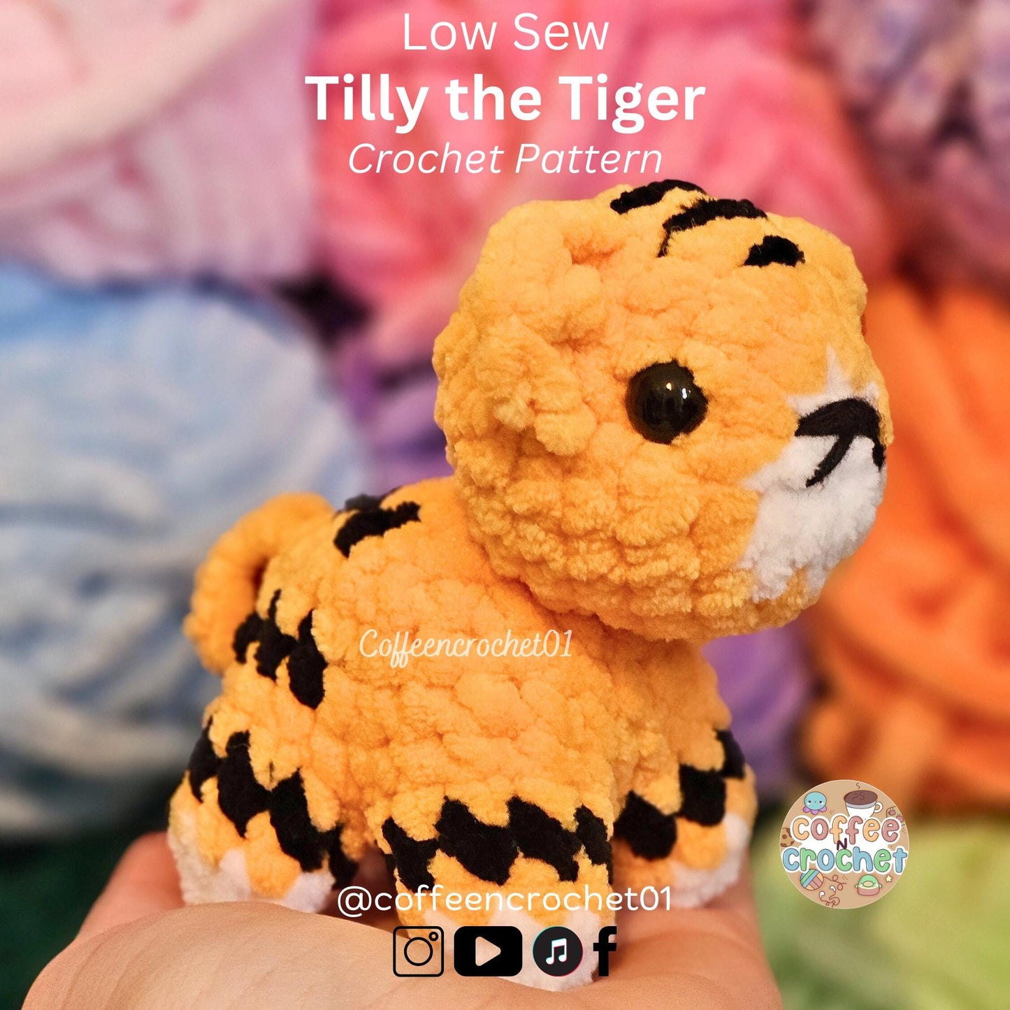 Tiger Low Sew Crochet Pattern - Tilly the Tiger