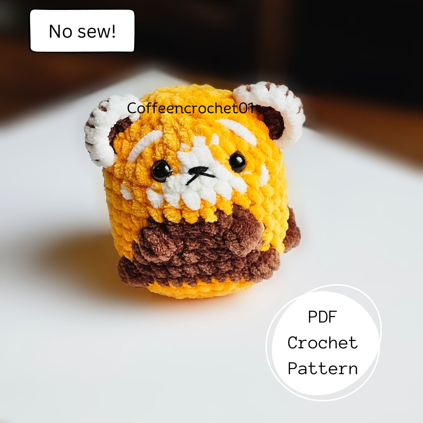 Unique and cute no sew Panda Koala Red Panda Giraffe crochet amigurumi pattern beginner friendly.
