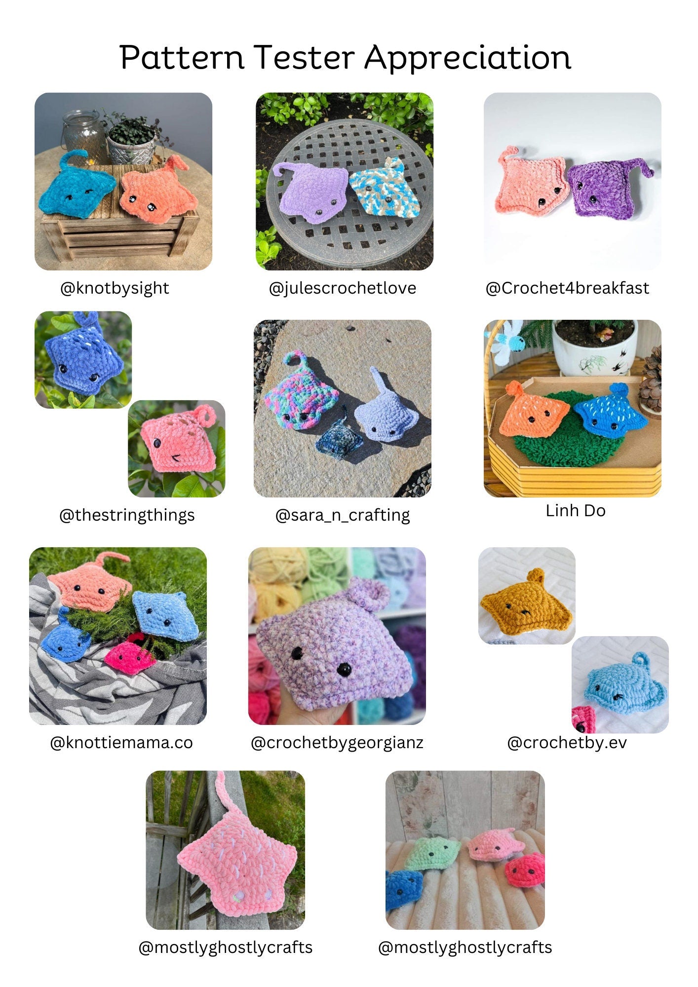 Unique and cute, no sew manta ray and stingray amigurumi crochet pattern beginner friendly