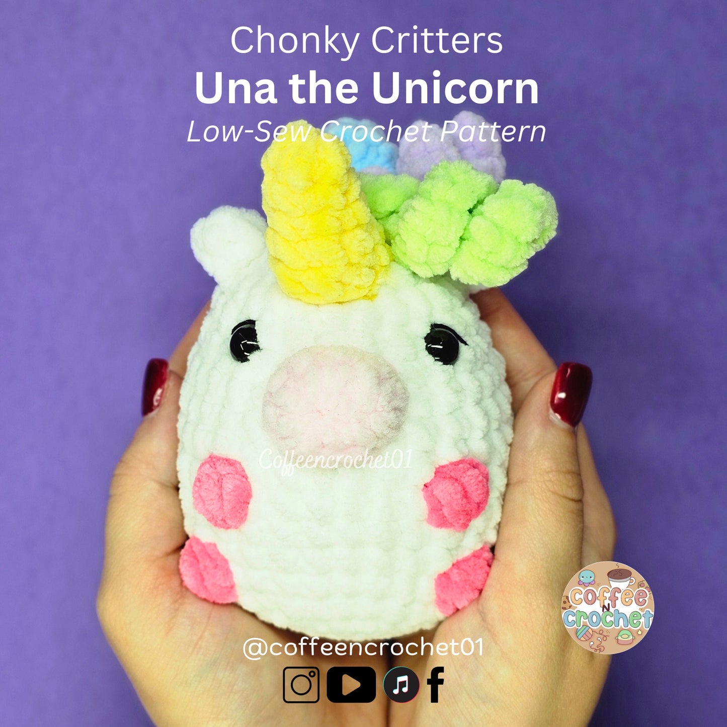 Unicorn Crochet Pattern amigurumi pattern crochet beginner tutorial halloween fantasy Una