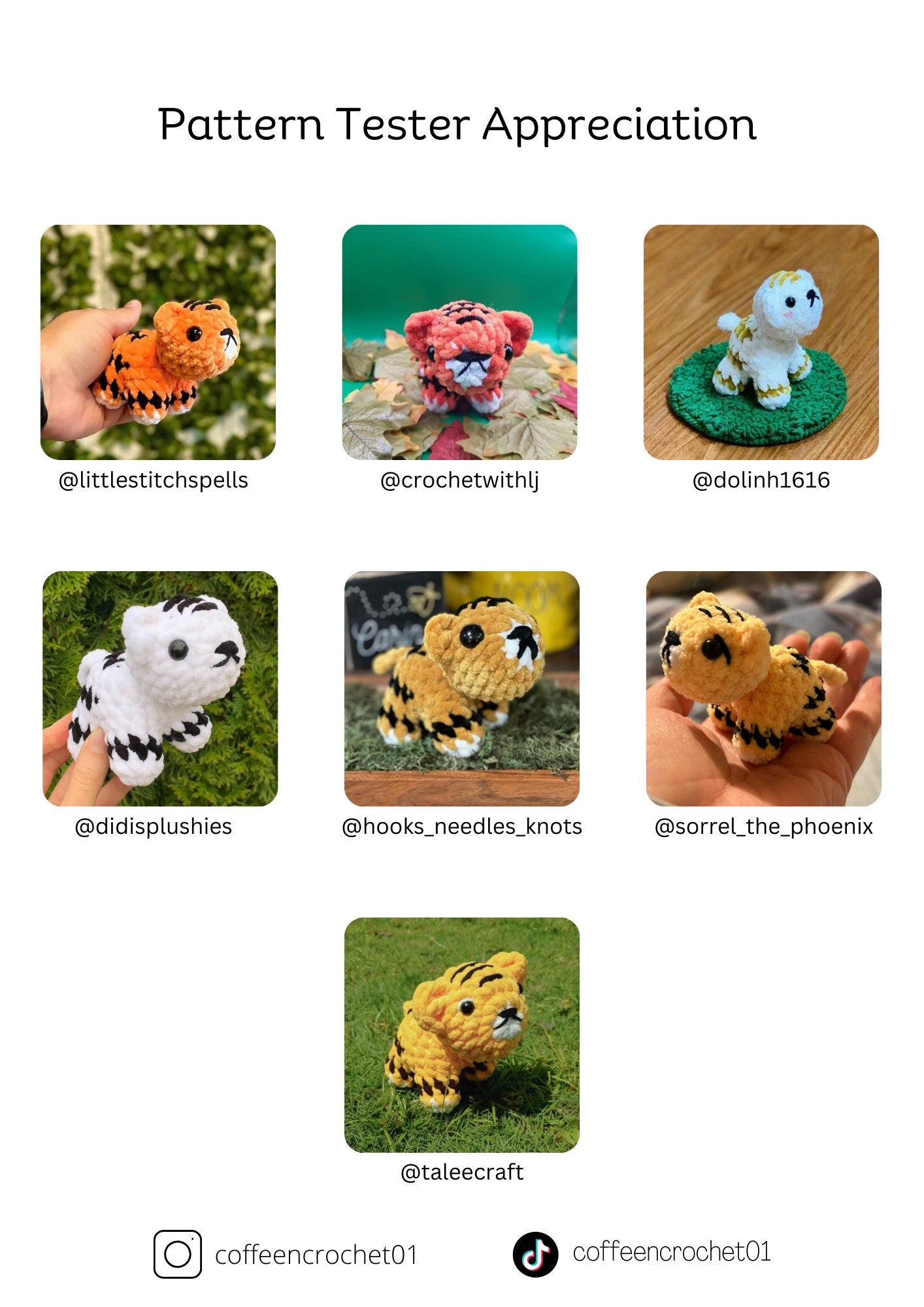 Tiger Low Sew Crochet Pattern - Tilly the Tiger