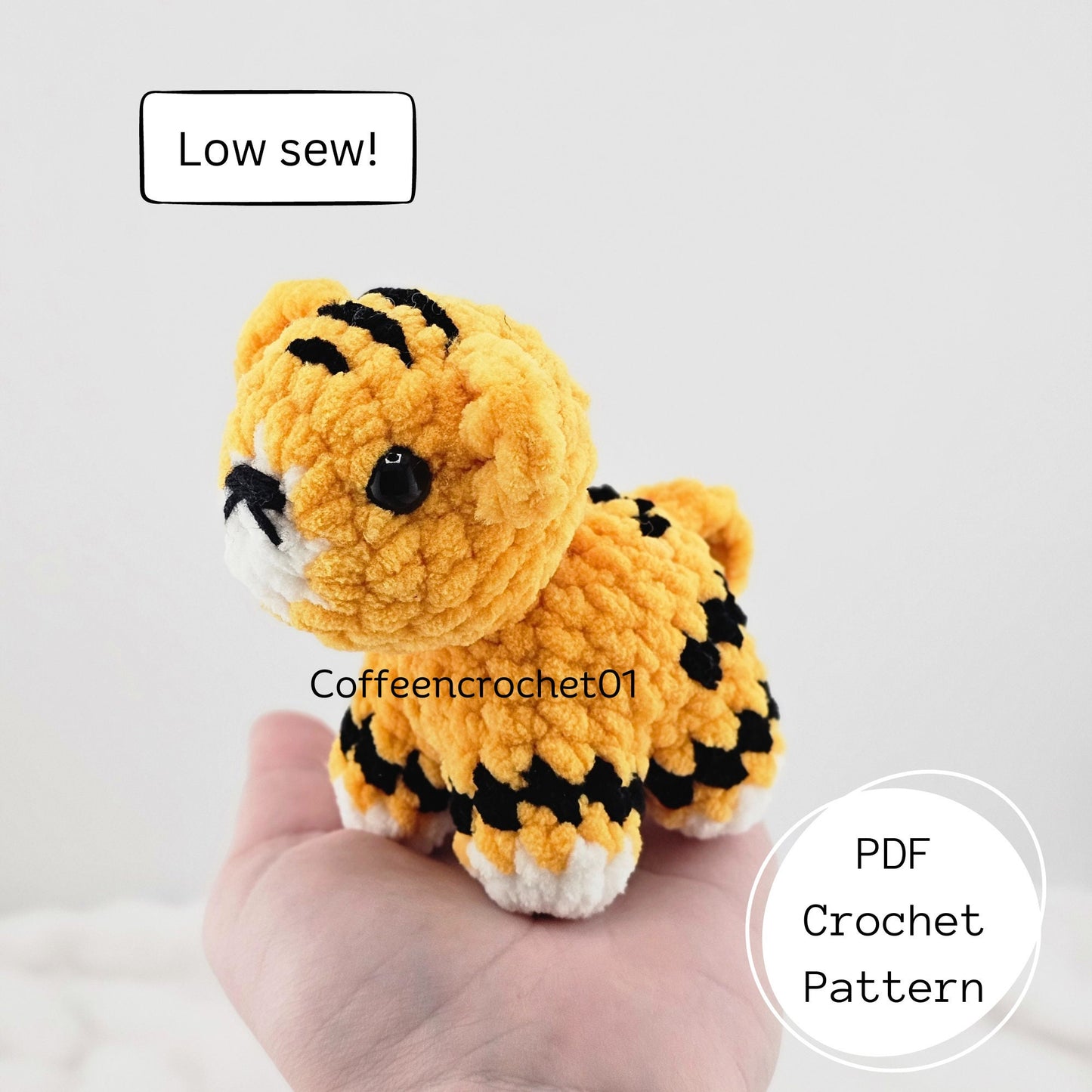 Tiger Low Sew Crochet Pattern - Tilly the Tiger