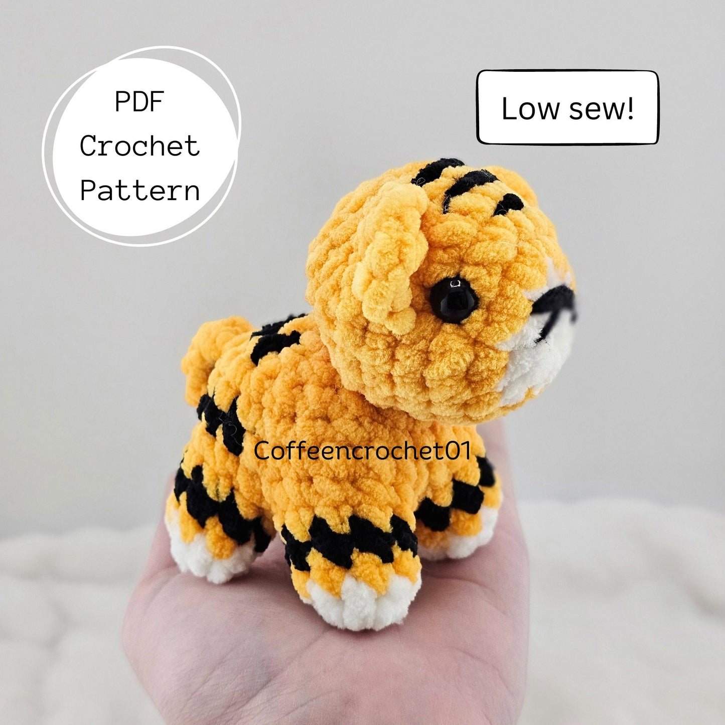 Tiger Low Sew Crochet Pattern - Tilly the Tiger