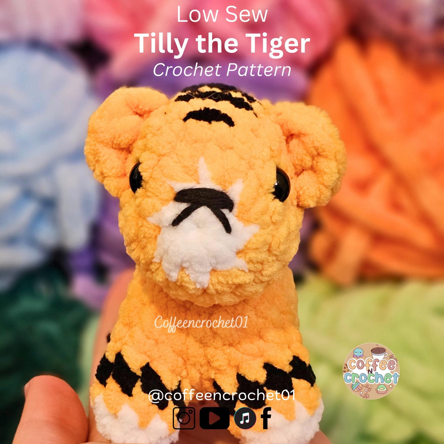 Tiger Low Sew Crochet Pattern - Tilly the Tiger