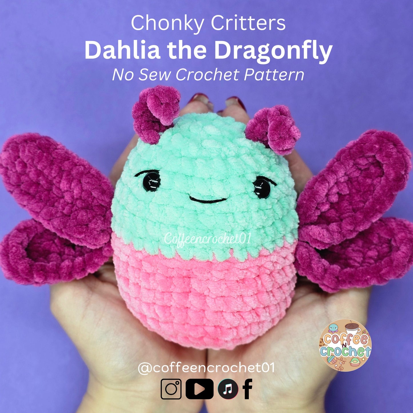 Dragonfly No Sew Crochet Pattern - Dahlia the Dragonfly