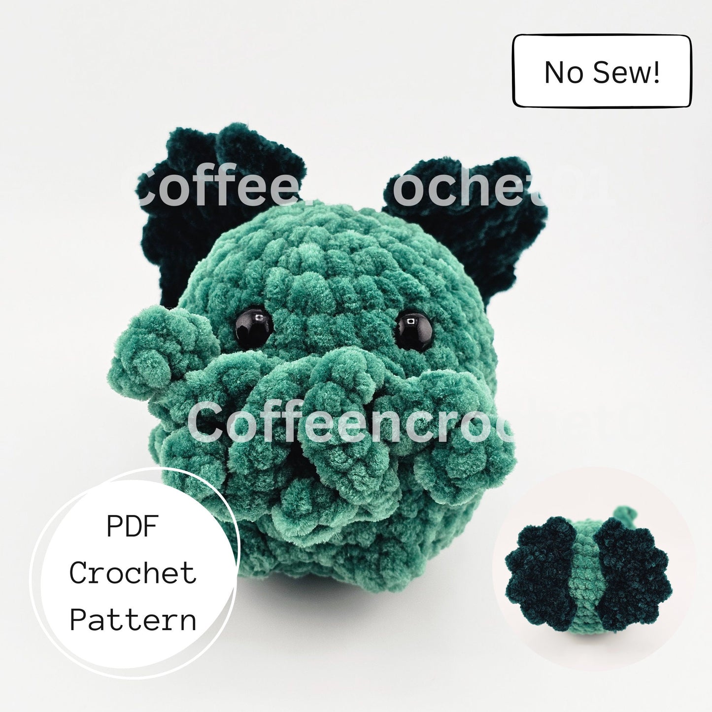 Fantastical Friends Pack Dragon Goblin Cthulhu Crochet Pattern amigurumi pattern crochet beginner tutorial halloween fantasy