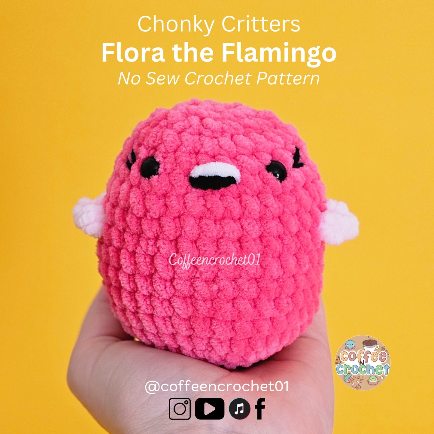 No sew flamingo bird crochet pattern beginner friendly